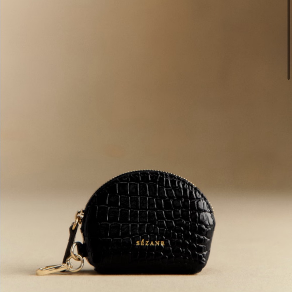 Sezane Sacha Coin Purse Black NWT